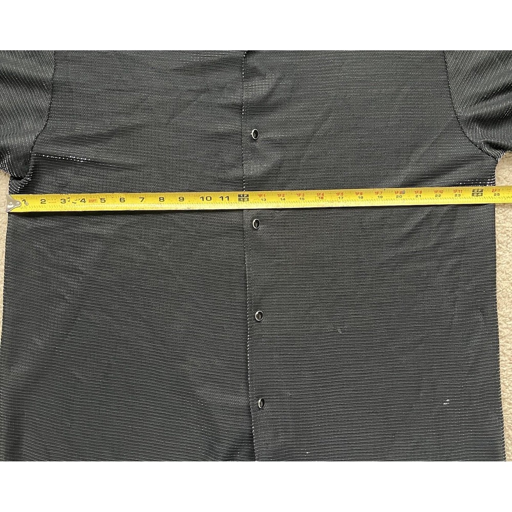 VTG YMLA Shirt Men XL‎ Party Rave Festival Club Disco Sheer Metallic Black - Picture 7 of 12